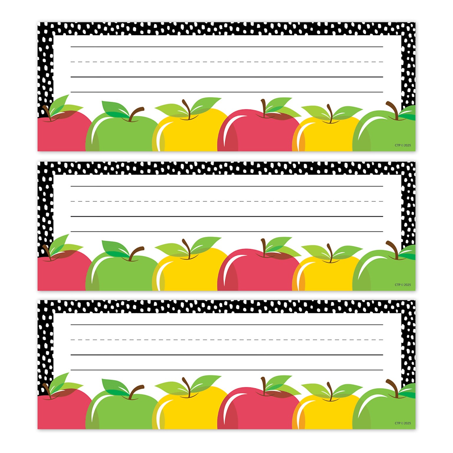 Creative Teaching Press Apple Time School Name Plates, 9.5 x 3.25, 36/Pack, 3 Packs/Bundle (CTP11029-3)