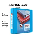 Staples® Heavy Duty 2 3 Ring View Binder with D-Rings, Light Blue (26350)