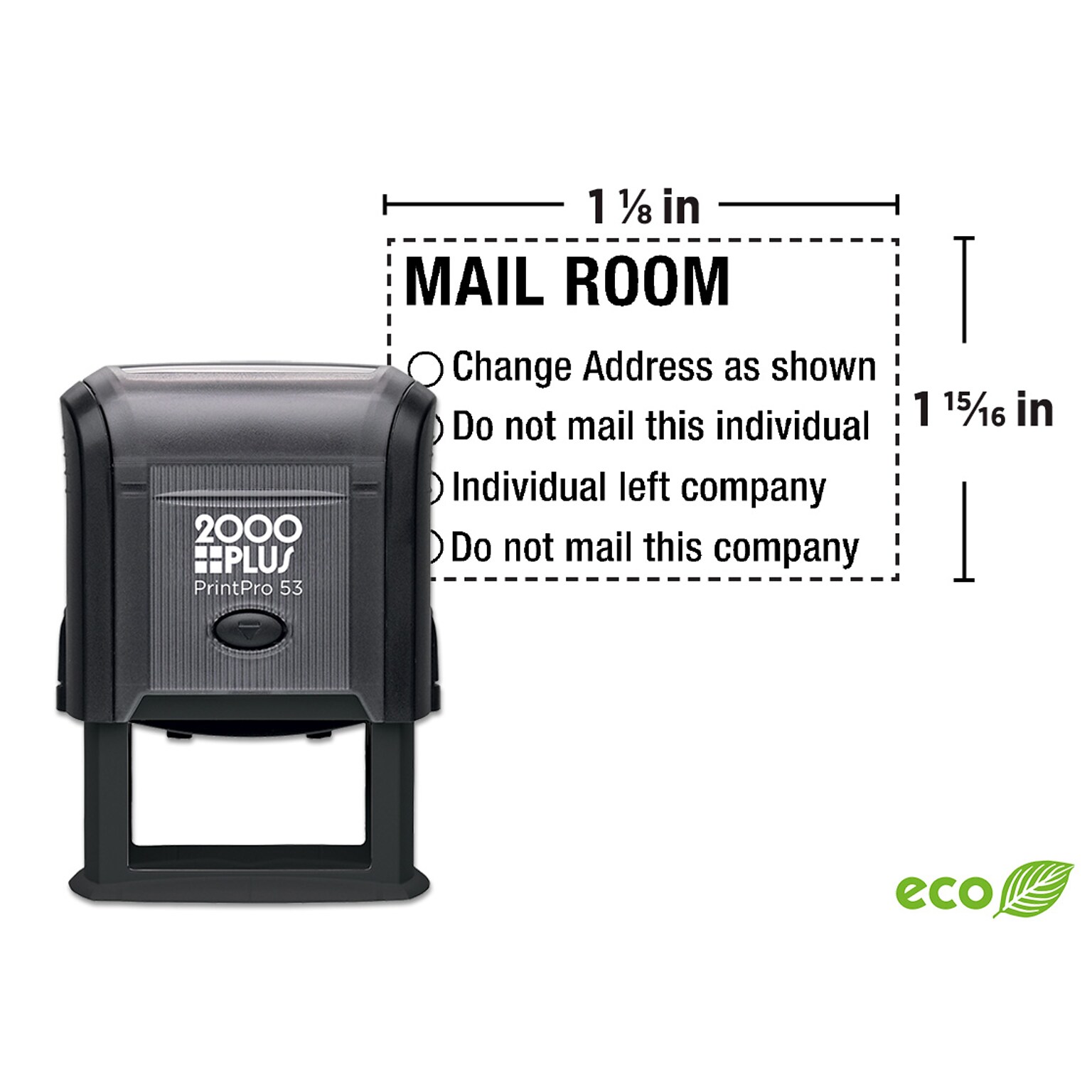 Custom 2000 Plus® PrintPro™ 53 Self-Inking Stamp, 1-1/8 x 1-15/16