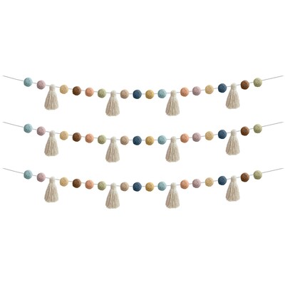 Teacher Created Resources Everyone is Welcome Pom-Poms and Tassels Garland, 3/Bundle (TCR7157-3)
