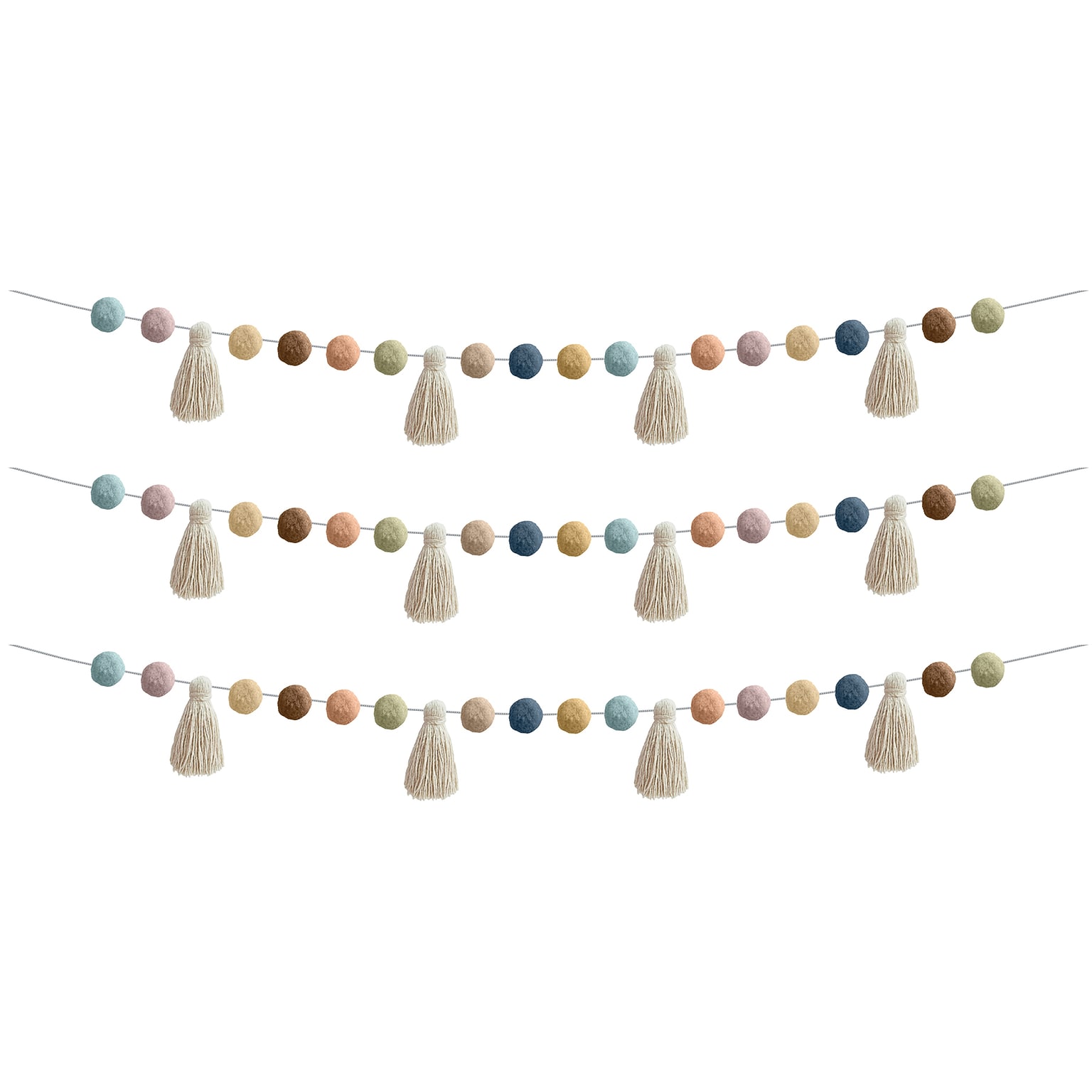 Teacher Created Resources Everyone is Welcome Pom-Poms and Tassels Garland, 3/Bundle (TCR7157-3)