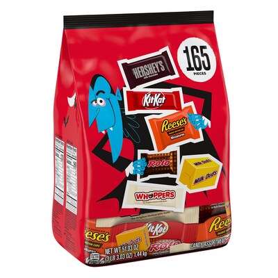 Hershey Assorted Flavored Chcocolate Variety Bulk Bag, 51.03 oz., 165 Pieces (HEC45878)