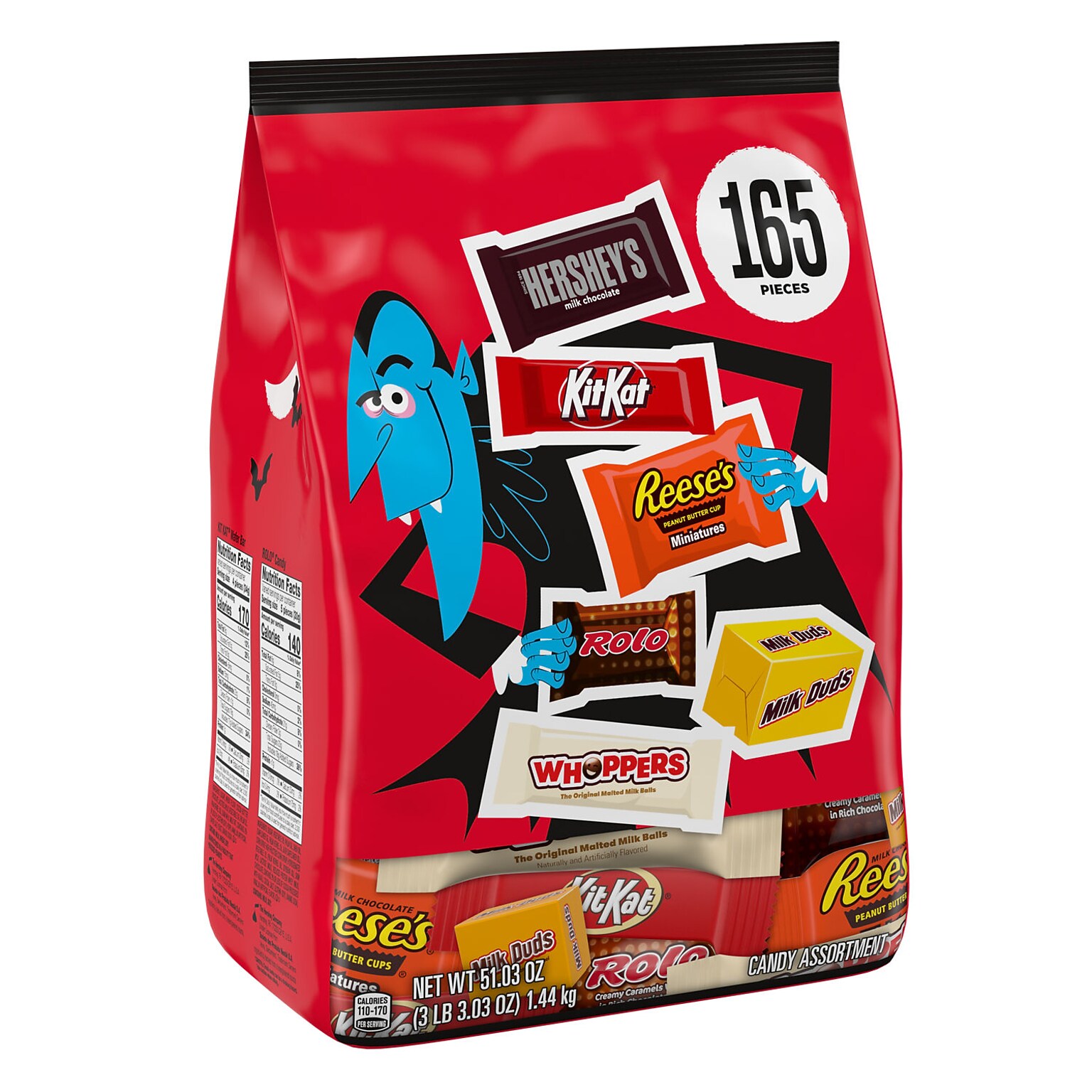 Hershey Assorted Flavored Chcocolate Variety Bulk Bag, 51.03 oz., 165 Pieces (HEC45878)