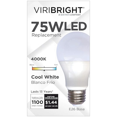 Viribright 12 Watts Cool White LED Household Bulb, 4/Pack (450110-4)