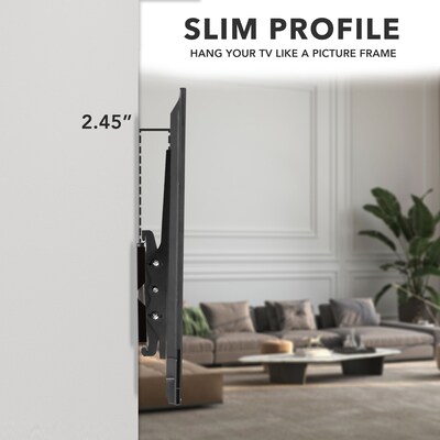 Mount-It! Heavy-Duty Tilt TV Wall Mount, Fits 43" to 90" TVs, Holds 220 lbs., Black (MI-2303L)