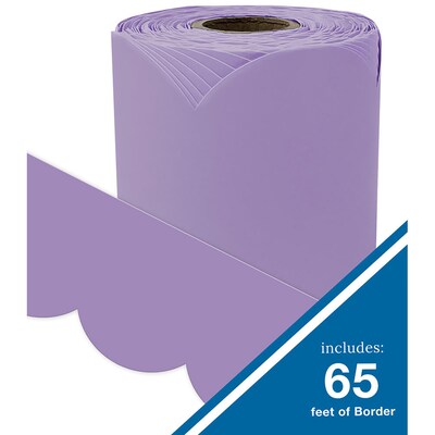 Carson Dellosa Education Rolled Scalloped Bulletin Board Border, 3" x 65', Lilac, 3/Bundle (CD-108536-3)