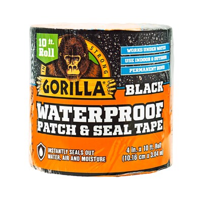 Gorilla Waterproof Patch & Seal Tape, 4 x 10 ft., Black (4512502)