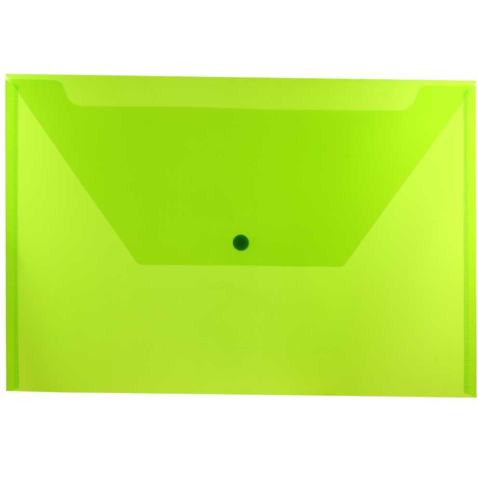JAM Paper Premium Plastic Document File, 1 Pocket, Legal, Lime Green, 3/Pack (219S0lix3)