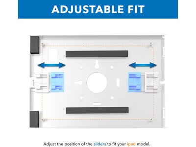 Mount-It! Adjustable Anti-Theft iPad Countertop Stand/Wall Mount, White (MI-3775W_G10)