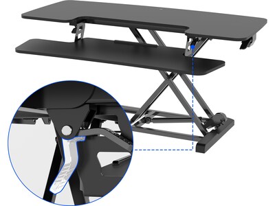FlexiSpot M7 Series 40"W Manual Rectangular Adjustable Standing Desk Converter, Black (M7-E-40B)