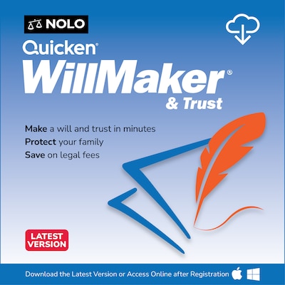 Quicken WillMaker & Trust 2025 for 1 User, Windows/Mac, Download (IND945800V087)
