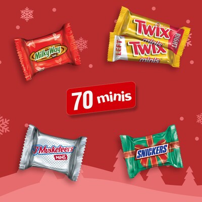 Mars Christmas Minis Assorted Milk Chocolate Candy Variety Pack, 19.49 oz., 70 Pieces (466171)