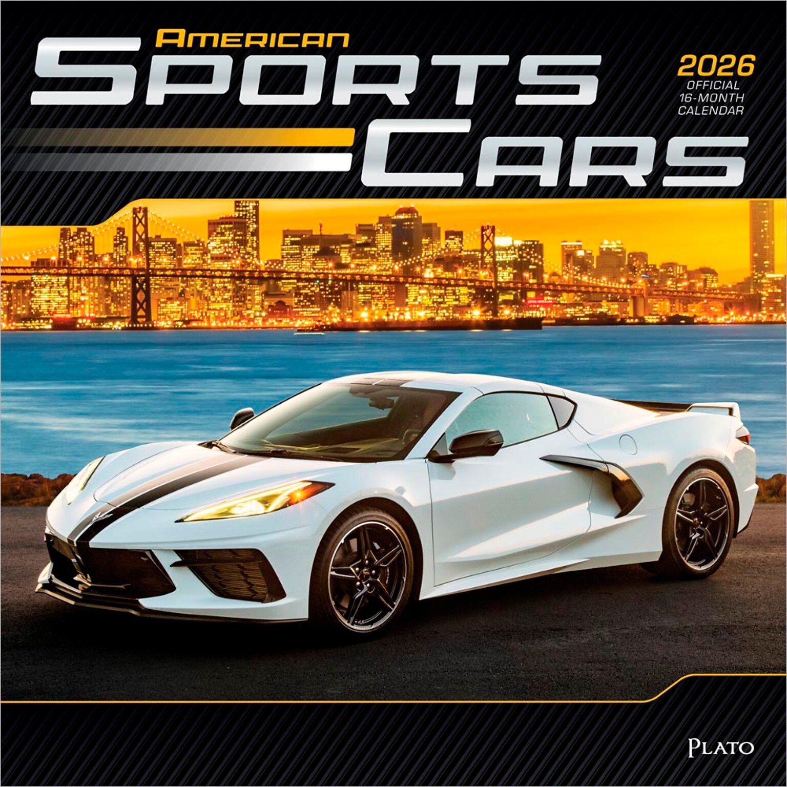 2026 Plato American Sports Cars 12 x 12 Monthly Wall Calendar (9798330701896)
