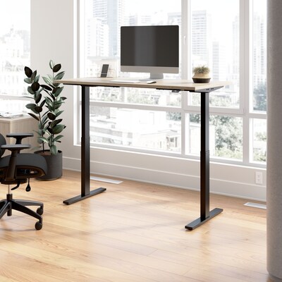 Bush Business Furniture Move 60 Series 60W Electric Adjustable Standing Desk, Natural Elm/Black Pow