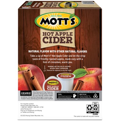 Mott's Apple Cider, Keurig® K-Cup® Pods, 96/Carton (386040CT)