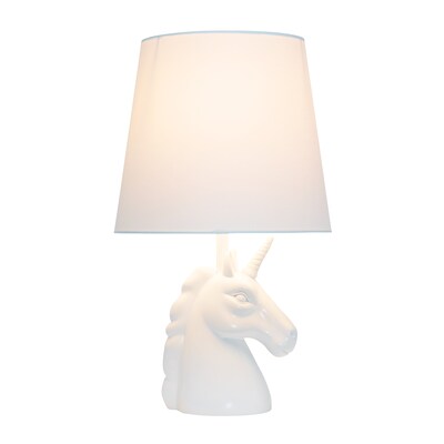 Creekwood Home Whimsilux 15.5 LED Table Lamp, White/Iridescent Glitter (CWT-2023-IR)
