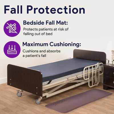 ProHeal Beveled Edge Fall Mat for Seniors, 70 x 24 x 0.7, Maroon (PH-51001MR)