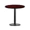 Flash Furniture 30L Laminate Round Table w/18W Round Table Height Base, Mahogany (XURD30MATR18)