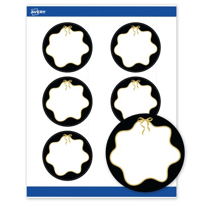 Avery Round Laser/Inkjet Multipurpose Labels, 3 Dia., White, 60/Pack (19479370864)