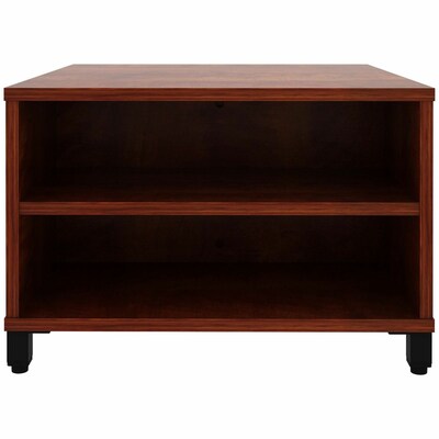 Lorell 24W x 24D Laminate Square Reception Table with Storage, Cherry (LLR69201)
