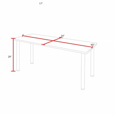 Regency Kee Training Table, 24"D x 60"W, Maple/Black (MT6024PLBPBK)