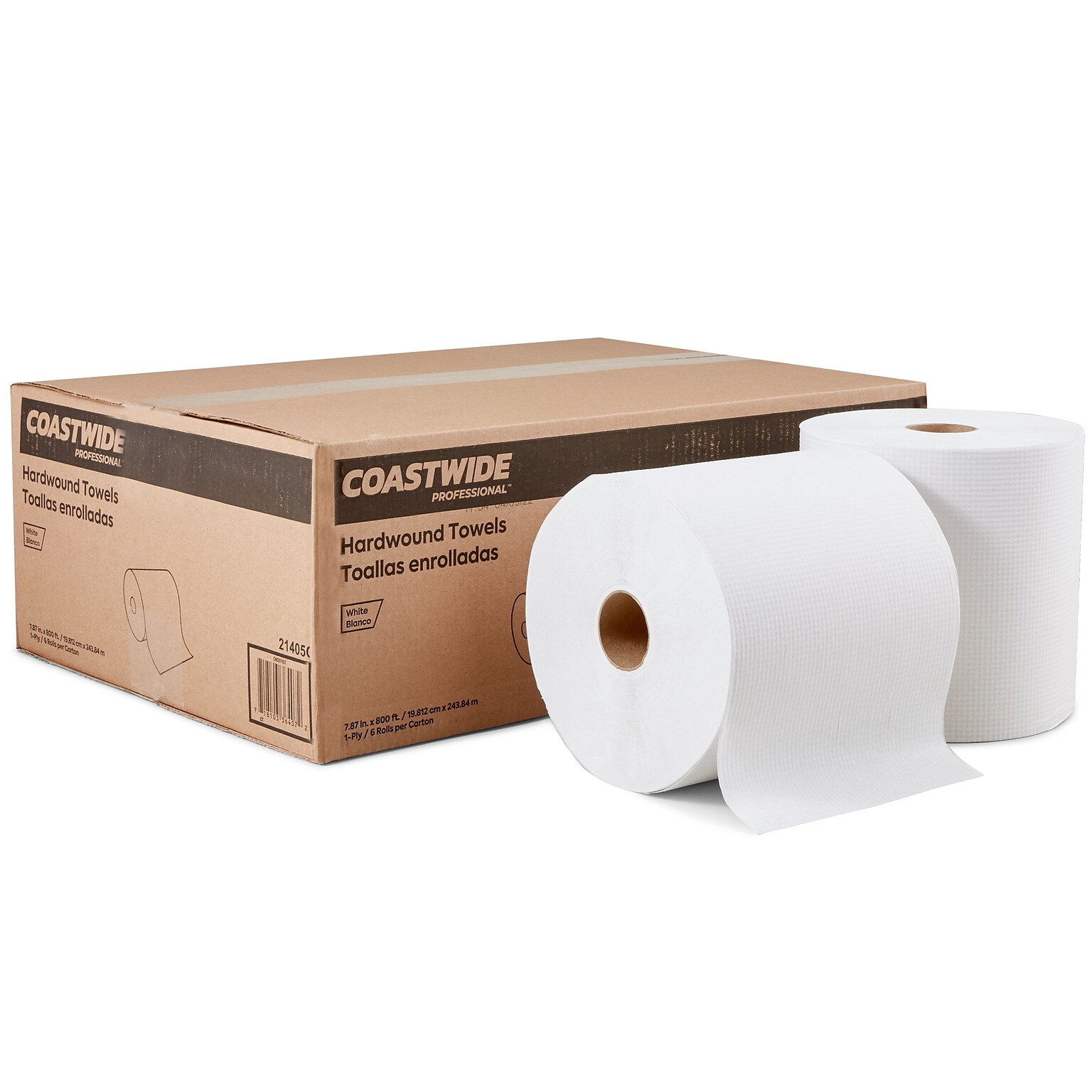 Coastwide Professional™ Recycled Hardwound Paper Towels, 1-Ply, 800 ft./Roll, 6 Rolls/Carton (CW20182)