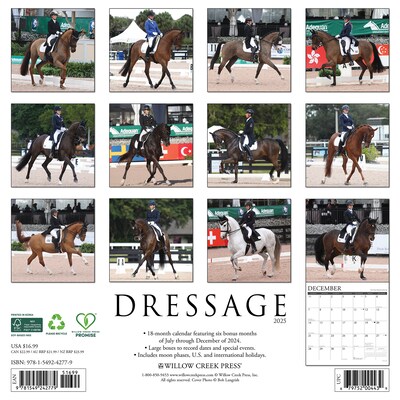 2025 Willow Creek Dressage 12 x 12 Monthly Wall Calendar (42779)