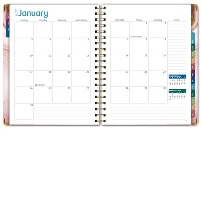 2027 Excello Brands Fashion 8.5" x 11" Weekly & Monthly Planner, Hardcover, Pink Marble (NRY27-FSH811-01)