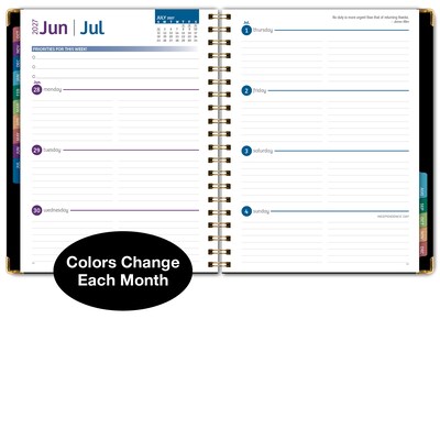 2027 Excello Brands 9" x 11" Weekly & Monthly Standard Planner, Paperboard Cover, Black/Gold (FSHN-CY27-8511-12)