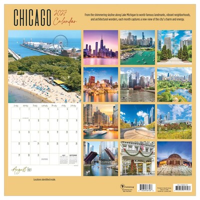 2027 TF Publishing Chicago 12" x 12" Monthly Wall Calendar, Multicolored (27-1036)