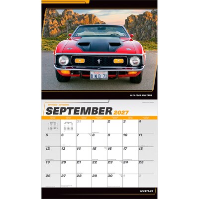 2027 BrownTrout Ford Mustang 14" x 12" Monthly Wall Calendar, Assorted Colors (9798330713240)