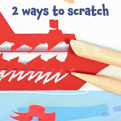 Ready 2 Learn Magic Scratch Paper, Transport, 8.25" x 8.25", Multicolored, 10 Boards/Set (CE-10155)