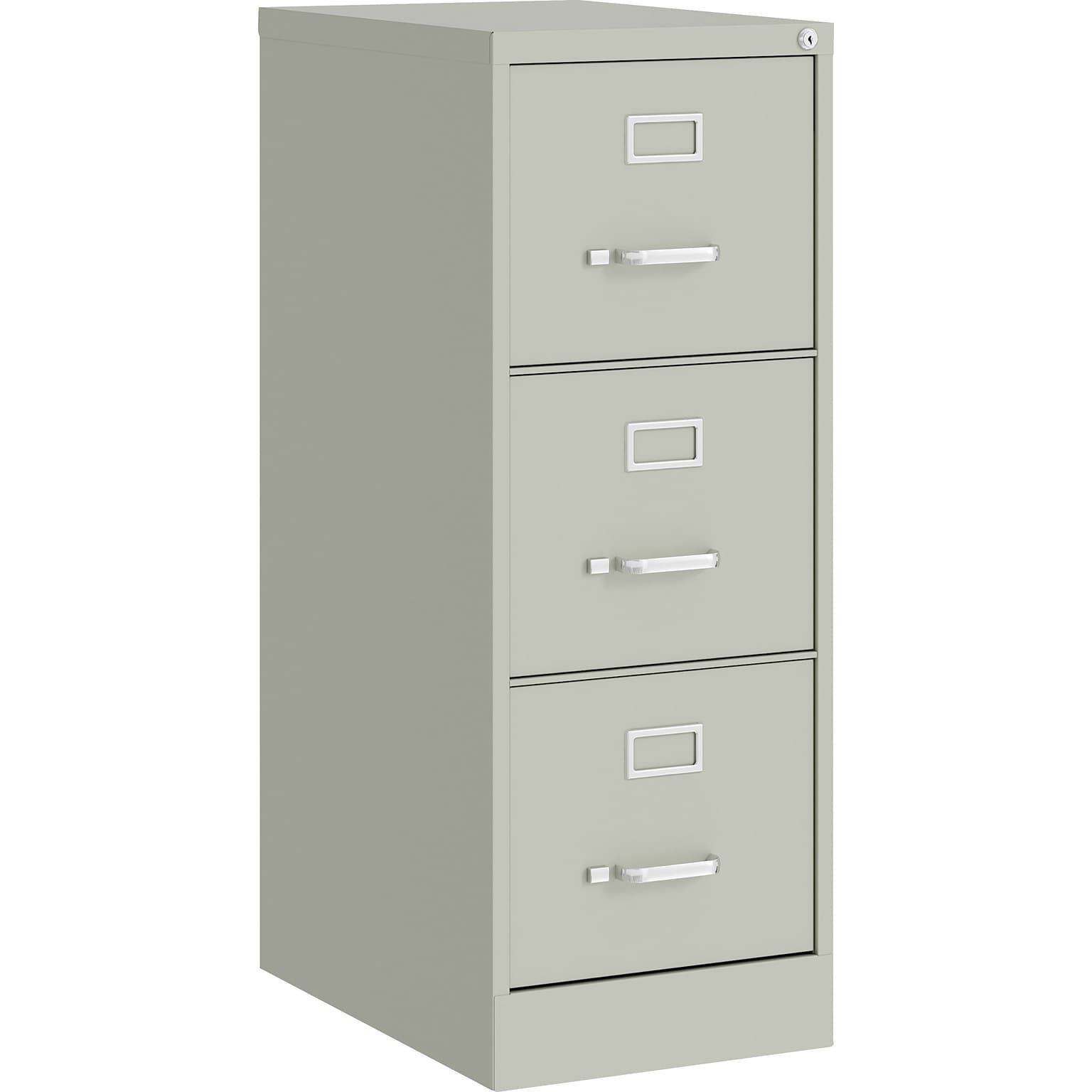 Lorell Fortress 3-Drawer Vertical File Cabinet, Letter Size, Lockable, 40.2H x 15W x 22D, Light Gray (LLR42298)