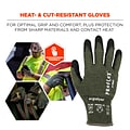 Ergodyne ProFlex 7042 Nitrile Coated Cut-Resistant Gloves, ANSI A4, Heat Resistant, Green, Large, 1