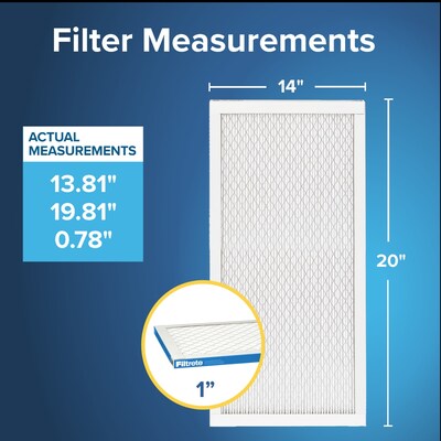 Filtrete High Performance 14" x 20" x 1" Pleated Air Filter, MERV 13, 4/Carton (UA5-4CA)