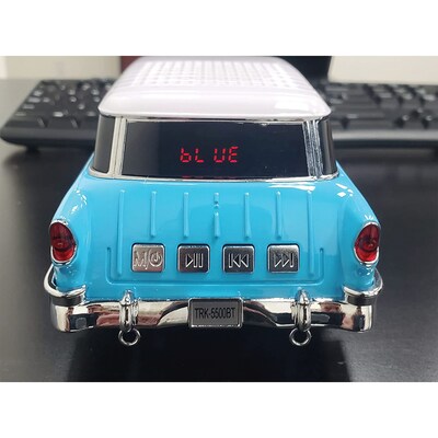 Audiobox Retro Ride Wireless Bluetooth 1955 Replica Car Speaker, Blue (TRK-5500BTBL)