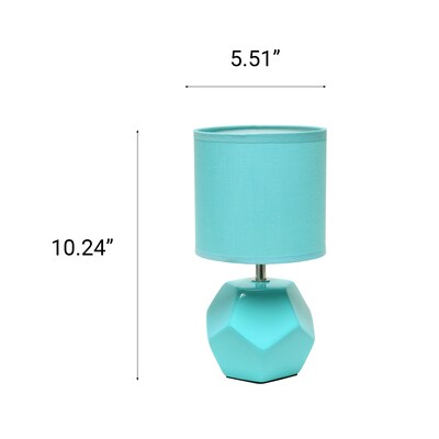 Creekwood Home Geometric 10.24" LED Table Lamp, Blue (CWT-1016-BL)