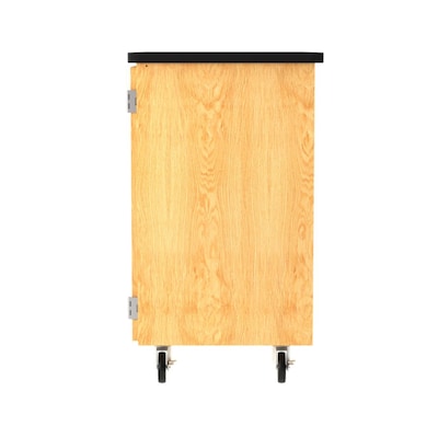 Diversified Woodcrafts 41.5" Mobile Tote Tray Storage Cabinet, Oak (4751K)