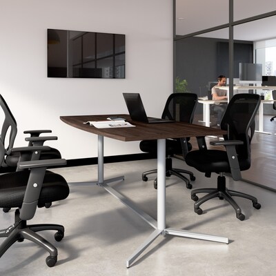 Bush Business Furniture 72W x 36D Boat Shaped Conference Table, Black Walnut (99TBM72BWSVK)