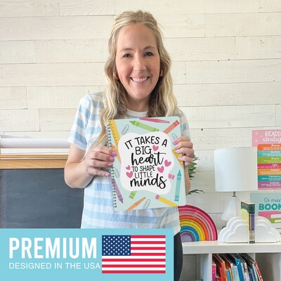 Hadley Designs Undated Colorful Teacher Planner and Lesson Plan Book, 8" x 10" (HDDX0042UWHX3)