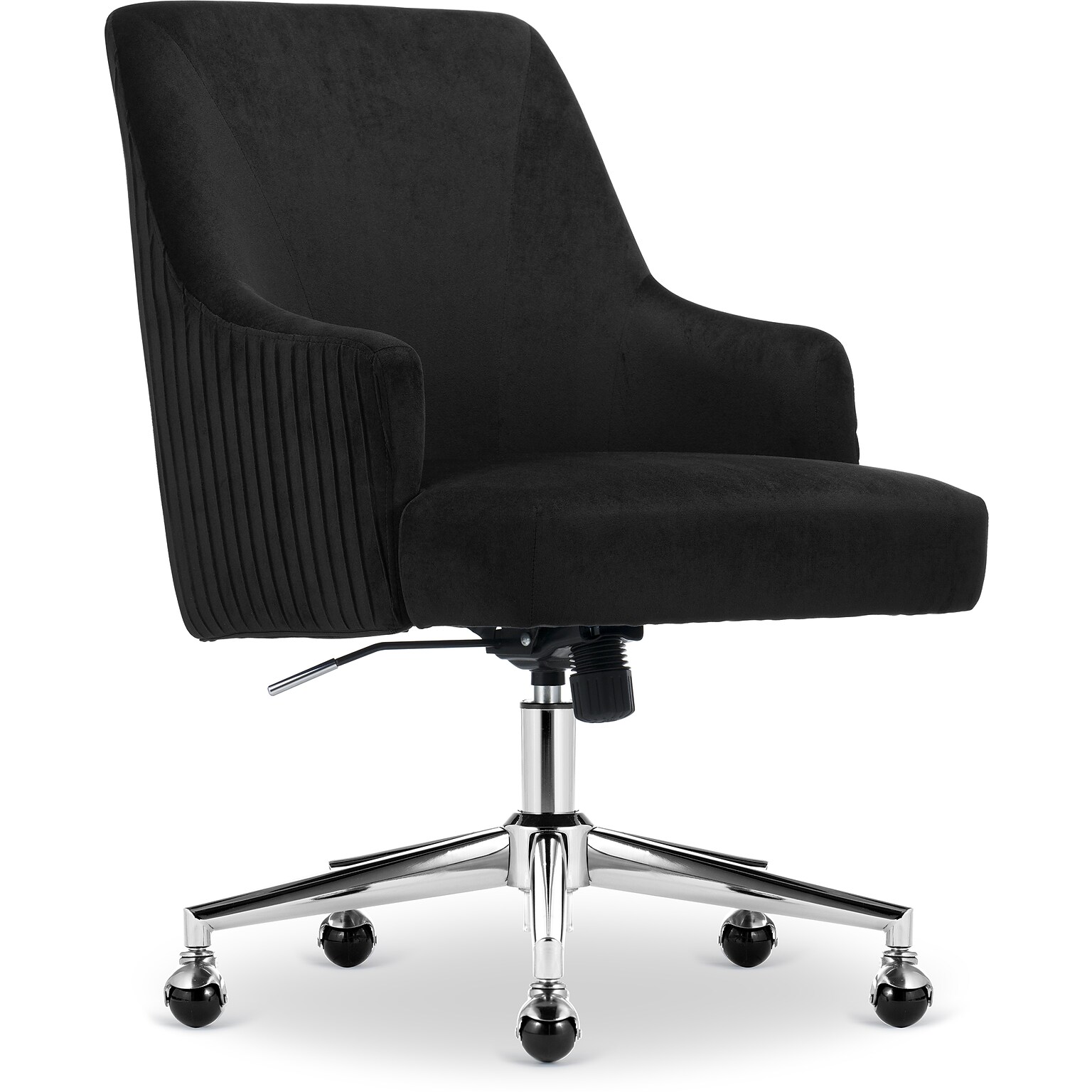 Serta Scarlett Ergonomic Velvet Swivel Computer and Desk Chair, Black (CCHR10011D)