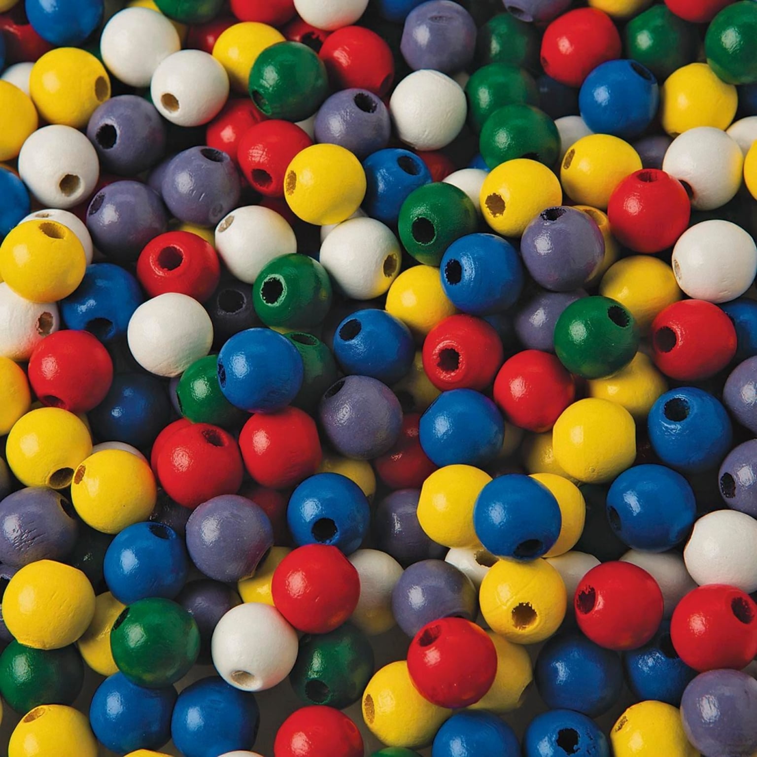 S&S Large Wooden Beads, Assorted Colors, 100/Pack (BE403A)
