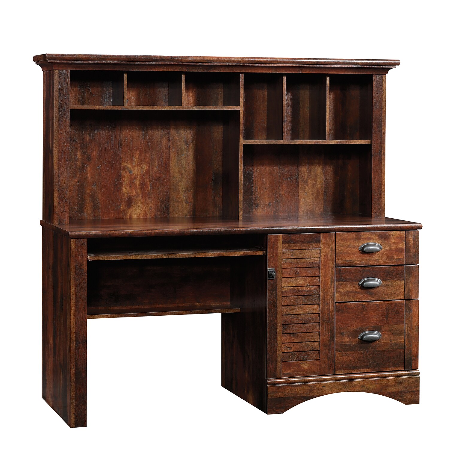 Sauder Harbor View 62W Computer Desk with Hutch, Curado Cherry (420475)