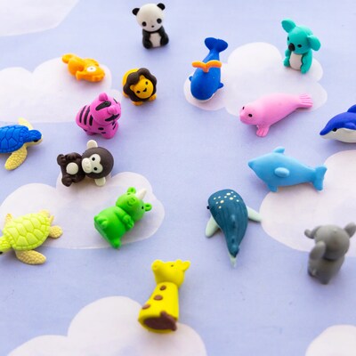 Bazic Wildlife Adventures 3D Eraser, Multicolor, 4 Erasers/Set, 24/Sets (BAZ2252)