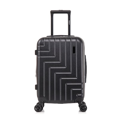 DUKAP Zahav 21.04" Hardside Carry-On Suitcase, 4-Wheeled Spinner, TSA Checkpoint Friendly, Black (DKZAH00S-BLK)