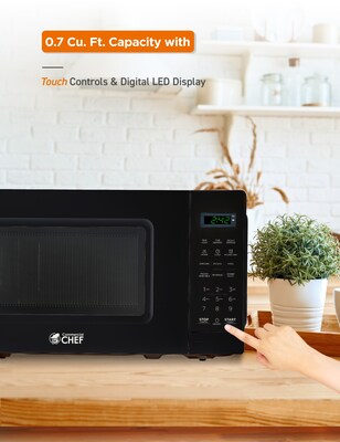 Commercial Chef 0.7 Cu. Ft. Countertop Microwave, Black (CHM7MB)