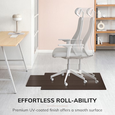 Anji Mountain Standard Bamboo Carpet & Hard Floor Chair Mat with Lip, 36" x 48", Java (AMB24082)