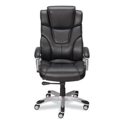 Alera® Maurits Series Fixed Arm Leather Swivel Computer and Desk Chair, Black (ALEMR41B19)