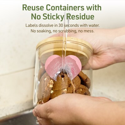 Avery Dissolvable Heart Shaped Multipurpose Labels, 2-9/32" x 1-27/32", Off-white, 300/Pack (94603)