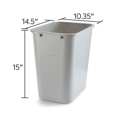Coastwide Professional™ Indoor Trash Can Without Lid, Gray Soft Molded Plastic, 7 Gallon (CW56431)